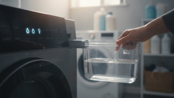 Trockner Display mit Wassertropfen und Schlüsselsymbol für Kindersicherung