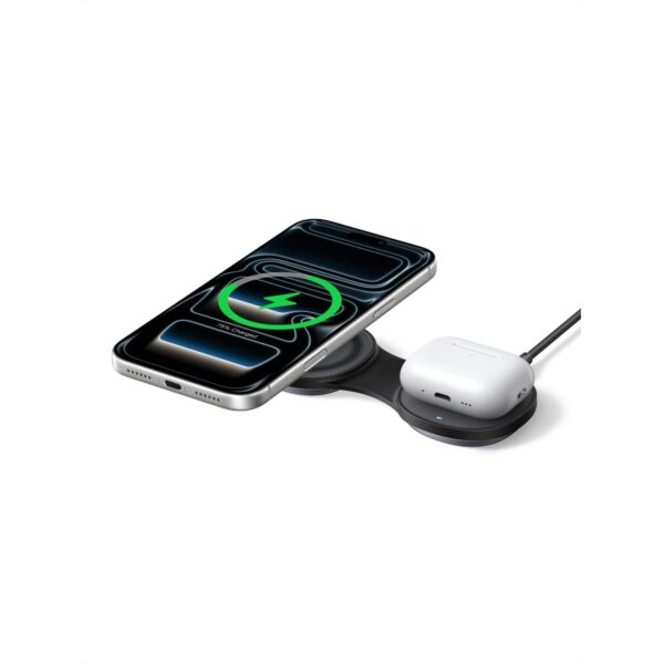ugreen magflow qi2 25w wireless ladegeraet UGREEN MagFlow Qi2 25W 2-in-1 Wireless-Ladegerät MagSafe kompatibel faltbar