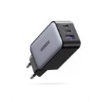 UGREEN Nexode 65W USB C Ladegerät, 3-Port, GaN Netzteil, PPS Charger 60W Schwarz 2x USB-C + 1x USB-A