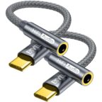 ENVEL USB C auf 3,5mm Kopfhörer Adapter mit DAC Chip 2er Pack