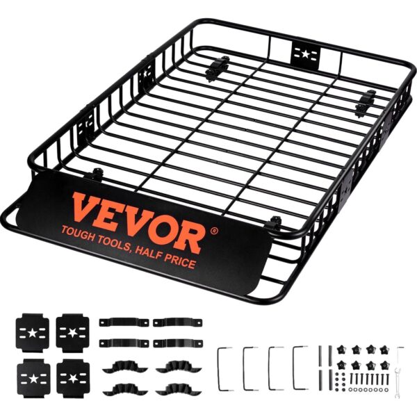 VEVOR Dachgepäckträger Korb Auto Dachkorb Universal 1630 x 990 x 152 mm, 90,7 kg Tragfähigkeit