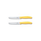 Victorinox Swiss Classic Frühstücksmesser, 2er Set, Wellenschliff, Gelb