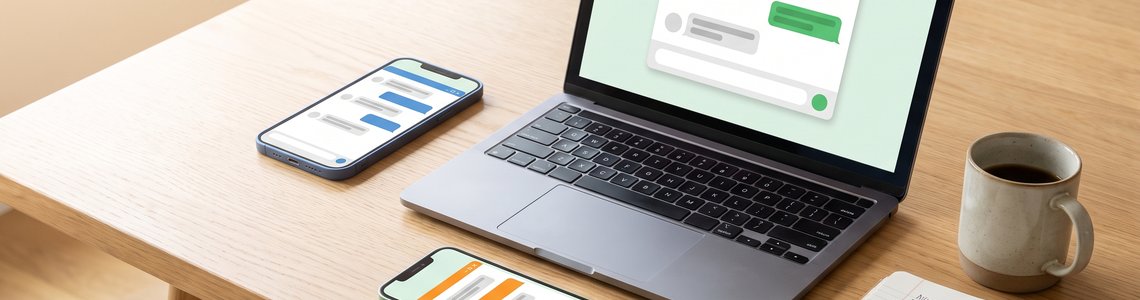 Welche KI ist die beste: Smartphones und Laptop mit Chat-Fenstern im Vergleich