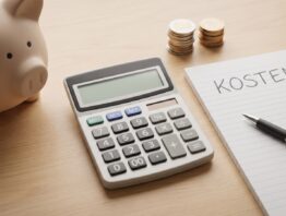 Kosten eines Welt-ETF - Taschenrechner und Notizblock