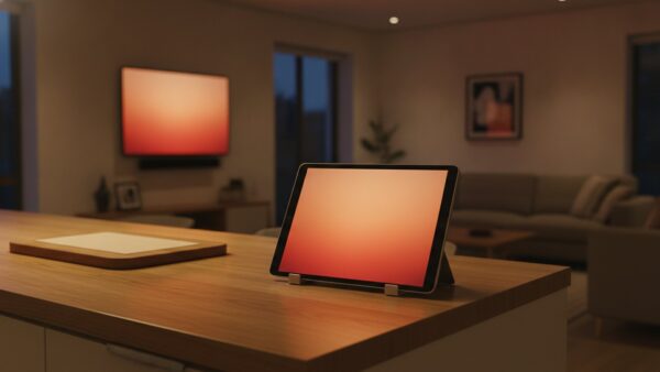 wow login bild 3 Tablet in der KĂĽche und Fernseher im Wohnzimmer als Symbol fĂĽr zwei gleichzeitige Streams