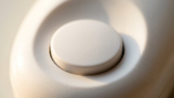 wps taste bild 1 Nahaufnahme einer unbeschrifteten runden Taste auf weiĂem GehĂ€use
