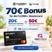 🔥 70€ Bonus für die kostenlose Florin+ Mastercard