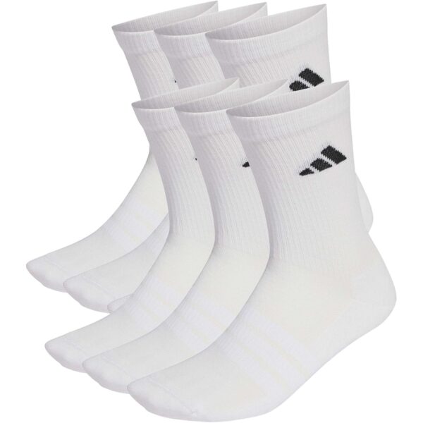 adidas cushioned crew socks 6 paar weiss adidas Unisex Cushioned Crew Socks 6 Pair Pack Socken white/white/black