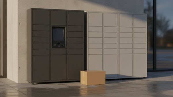 aldi paketstation bild 4 Zwei verschiedene Paketstationen nebeneinander an einer Hauswand