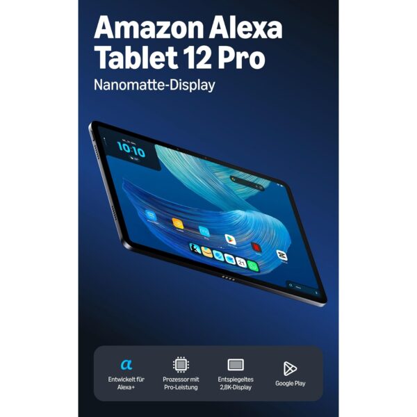 amazon alexa tablet 12 pro Amazon Alexa Tablet 12 Pro, 8 GB RAM, 128 GB, 12-Zoll-Nanomatte-Display mit 2,8K