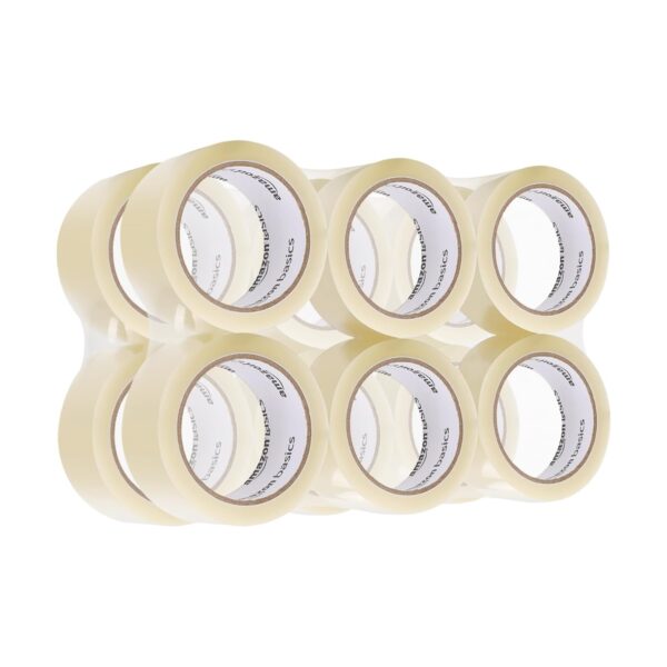 Amazon Basics Paketband transparent, 12 Rollen, 50 mm x 55 m