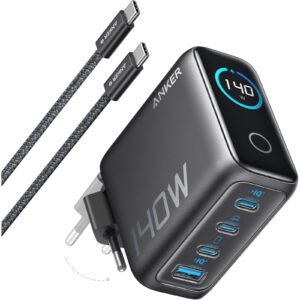Anker 140W USB C Ladegerät, Laptop Ladegerät, 4-Port Multi-Geräte Netzteil Dunkelgrau