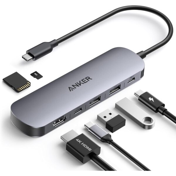 Anker 7-in-1 USB-C Hub mit 4K@60Hz HDMI, 85W Power Delivery und SD/microSD-Kartenleser