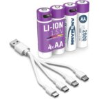 ANSMANN 4er Pack Li-Ion Akku Mignon AA 1800mAh mit USB-C Ladeanschluss