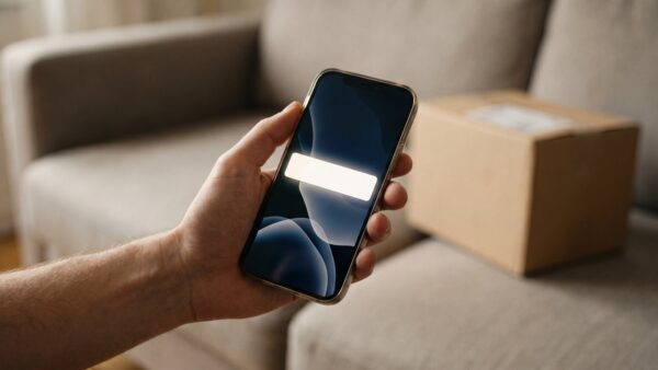 asos app gehackt bild 1 Hand hält ein Smartphone mit einer leeren Benachrichtigung auf dem Sperrbildschirm