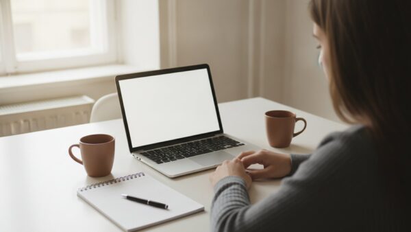 berliner volksbank neukundenbonus bild 2 Junges Paar am Esstisch vor einem Laptop beim Vergleich von Girokonten