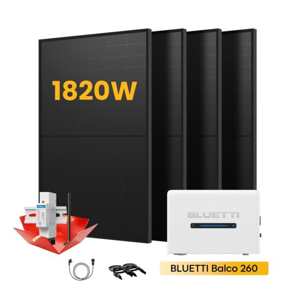 bluetti balco 260 balkonkraftwerk BLUETTI Balco 260 Balkonkraftwerk-Komplettset mit 2,56 kWh Speicher und 4 Solarmodulen