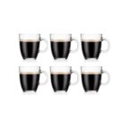 Bodum Bistro Tassen 6er-Set aus Borosilikatglas, 0,35 l