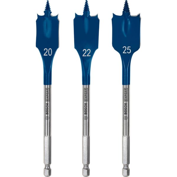 Bosch 3x EXPERT Self Cut Speed Flachfräsbohrer-Set, 20/22/25 mm, 3-teilig