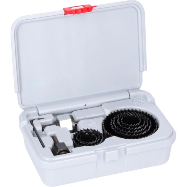bosch lochsaegen set 14 teilig holz trockenbau Bosch 14x Lochsägen-Set für Holz und Trockenbauwand mit Adapter und Zentrierbohrer