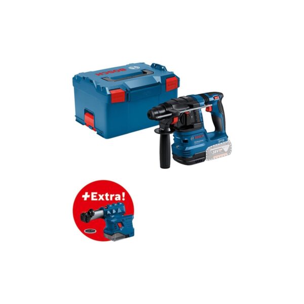 Bosch Professional Akku-Bohrhammer GBH 18V-22 mit GDE 18V-12 in L-BOXX