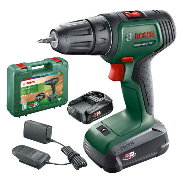 Bosch Akkuschrauber UniversalDrill 18V mit 2 Akkus im Koffer
