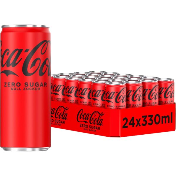 Coca-Cola Zero Sugar, Softdrink ohne Zucker, Einweg Dosen, 24 x 330 ml