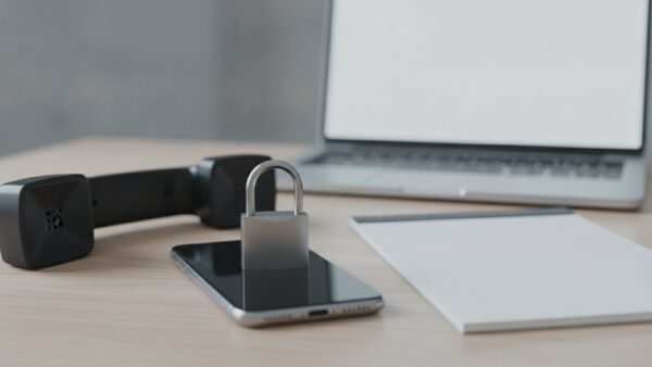 comdirect login bild 2 Smartphone mit VorhĂ€ngeschloss neben Telefonhörer als Symbol fĂŒr einen gesperrten Bankzugang