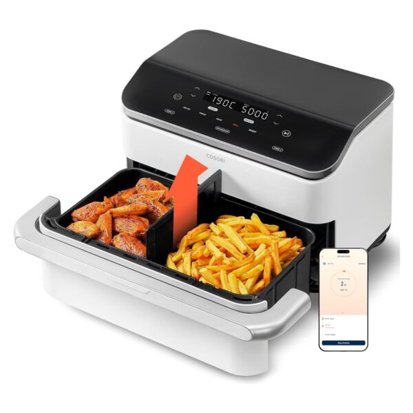 cosori dual blaze twinfry 10l airfryer COSORI Dual Blaze TwinFry 10L Heißluftfritteuse, Warmweiß