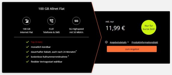 crash 100gb vodafone angebotsseite crash Angebotsseite: 100 GB Allnet Flat im Vodafone-Netz für 11,99€/Monat