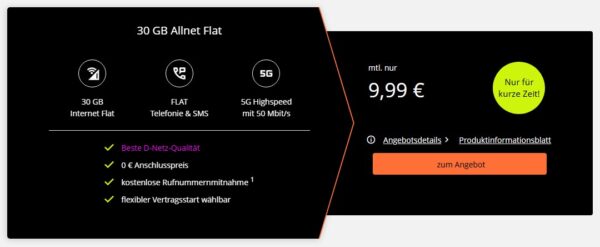 crash 30gb telekom angebotsseite crash Angebotsseite: 30 GB Allnet Flat im Telekom-Netz für 9,99€/Monat