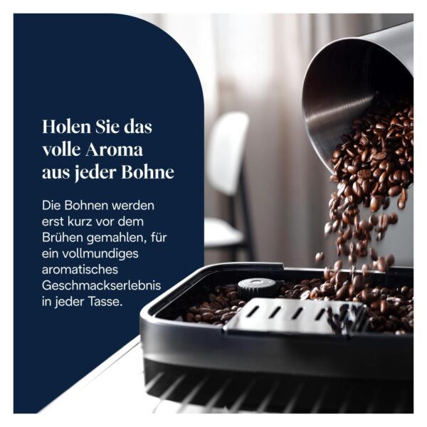 delonghi magnifica evo ecam292 81 b kaffeevollautomat detail 1 De'Longhi Magnifica Evo – Bohnenbehälter und Mahlwerk