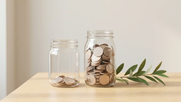dkb tagesgeld bild 1 Zwei unterschiedlich hoch mit Münzen gefüllte Gläser als Sinnbild für Standardzins und Aktionszins beim DKB Tagesgeld