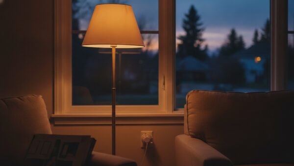 einbruchschutz-alltag-licht-zeitschaltuhr Stehlampe mit Zeitschaltuhr lässt die Wohnung am Abend bewohnt wirken