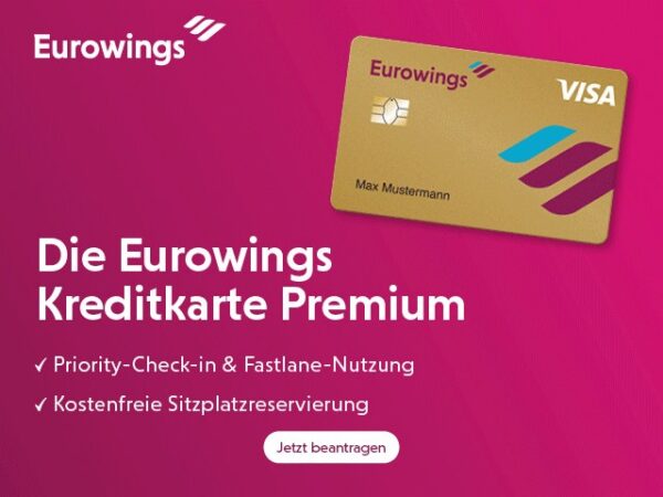 Eurowings Kreditkarte Premium mit Priority-Check-in, Fastlane und kostenloser Sitzplatzreservierung
