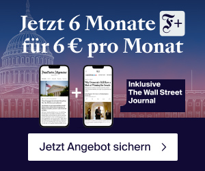 faz plus wsj awin banner 300x250 1 FAZ+ 6 Monate fĂĽr 6 Euro pro Monat inklusive The Wall Street Journal