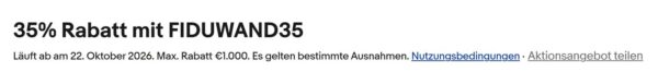 fiducia gutschein fiduwand35 eBay-Gutschein FIDUWAND35 mit 35 Prozent Rabatt auf AuĂźenwandleuchten
