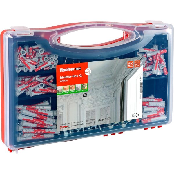 fischer Meister-Box XL Altbau Dübel- und Schraubenset 280-tlg.