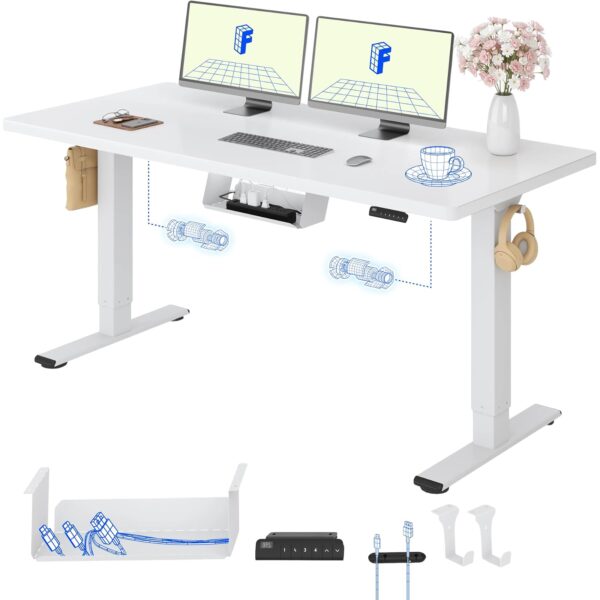 FLEXISPOT E1 Pro höhenverstellbarer Schreibtisch elektrisch 160x80 cm mit Doppelmotor