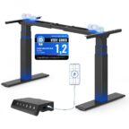 FLEXISPOT Höhenverstellbarer Schreibtisch Gestell, elektrisch mit 2 Motoren Nobeles Schwarz Premium-Tischgestell, höhenverstellbar FlexiSpot E200