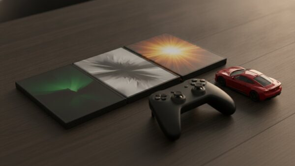 forza horizon 6 bild 3 Drei neutrale Spielehüllen in Grün, Silber und Gold neben einem Controller, Symbolbild für die Editionen von Forza Horizon 6