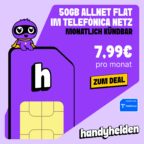 Handyhelden 50GB Allnet-Flat im Telefónica-Netz für 7,99€/Monat