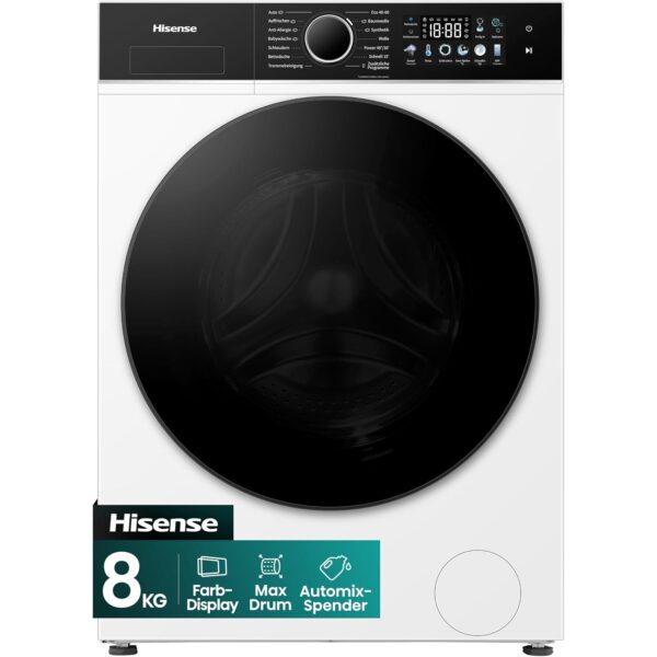 Hisense WF3I8043BWFAQ Waschmaschine 8 kg mit Dampffunktion