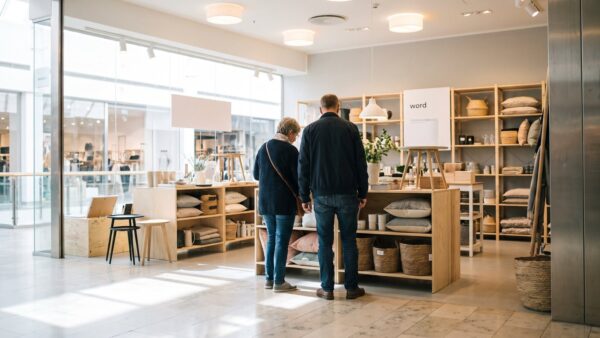 Kleiner Möbelladen in der Ladenstraße eines Einkaufszentrums als Sinnbild für den IKEA Outlet in Regensburg
