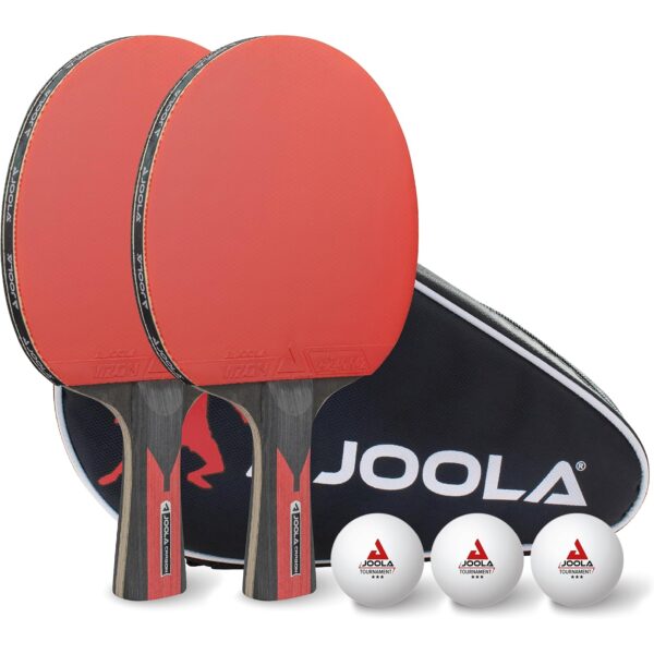 joola tischtennis set duo carbon JOOLA Tischtennis Set Duo Carbon – 2 Schläger, 3 Bälle, Hülle
