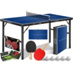 KESSER Tischtennisplatte Mini klappbar mit Schlägern, Bällen und Netz