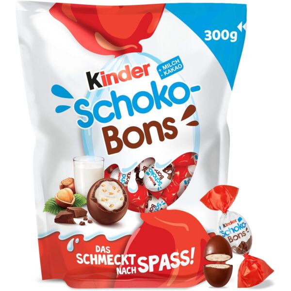 kinder schoko bons 300g Kinder Schoko-Bons 300 g mit Milchcreme und zarter Vollmilchschokolade