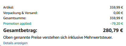lefant m5 pro gutscheincode warenkorb 280 79 Lefant M5 Pro Gutscheincode CIJ77RKO im Amazon-Warenkorb: 359,99€ minus 79,20€ ergibt 280,79€
