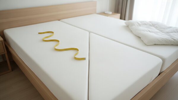 lidl matratze bild 2 Zwei schmale Matratzen nebeneinander im Doppelbett mit Maßband