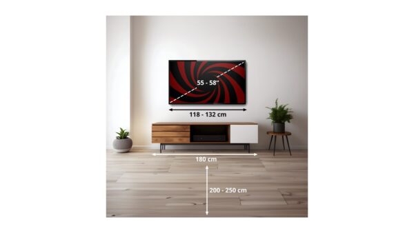 m1 hisense sitzabstand 55 zoll 1600x900 1 Hisense Grafik: empfohlener Sitzabstand von 2 bis 2,5 Metern fĂŒr einen 55-Zoll-Fernseher